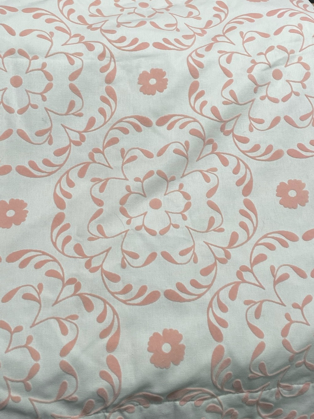 Pottery Barn Kids circle Floral Leaf Flocked Blackout Curtain Panel 44” × 84
